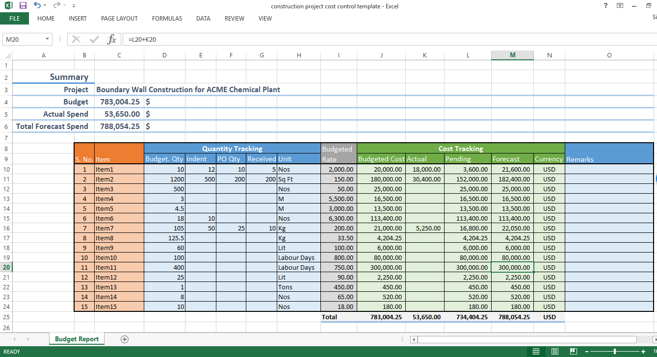 free construction estimate template excel